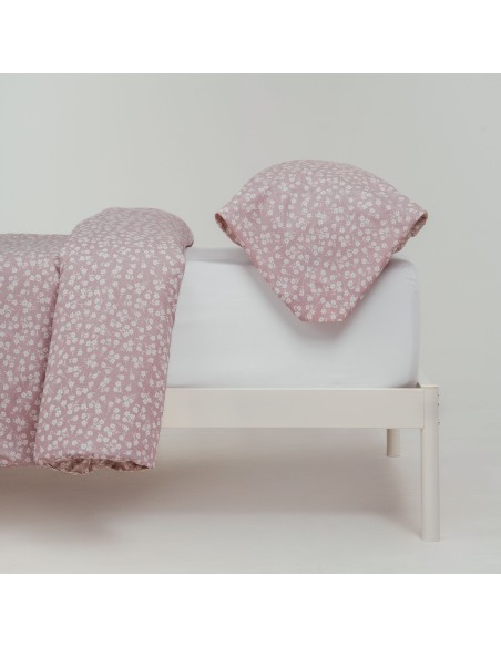 Funda nórdica algodón percal Oniris malva