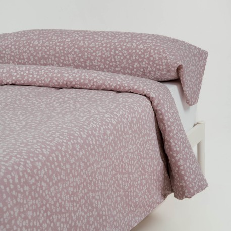 Funda nórdica algodón percal Oniris malva