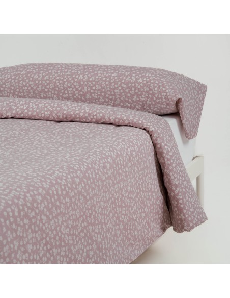 Funda nórdica algodón percal Oniris malva
