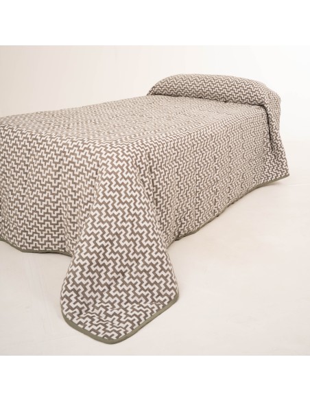 Colcha jacquard chenilla Tebas verde seco