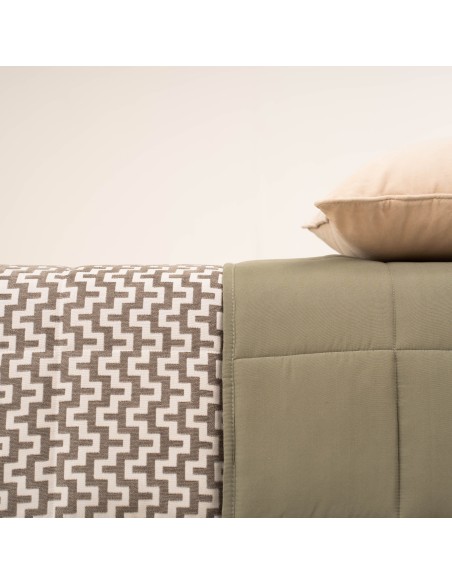 Colcha jacquard chenilla Tebas verde seco