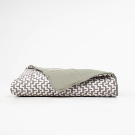 Colcha jacquard chenilla Tebas verde seco