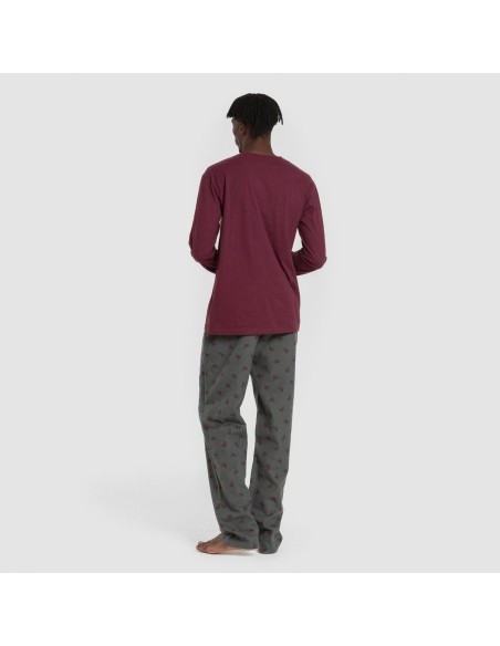 Pijama hombre franela Sierpes burdeos Pijama hombre franela Sierpes burdeos