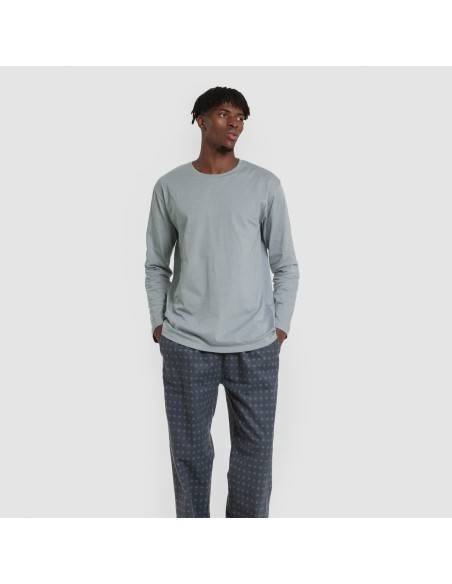 Pijama hombre franela Loui verde azulado