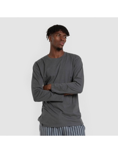 Pijama hombre franela Raya Vinicius verde azulado