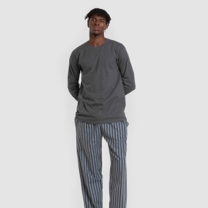 Pijama hombre franela Raya Vinicius verde azulado 2