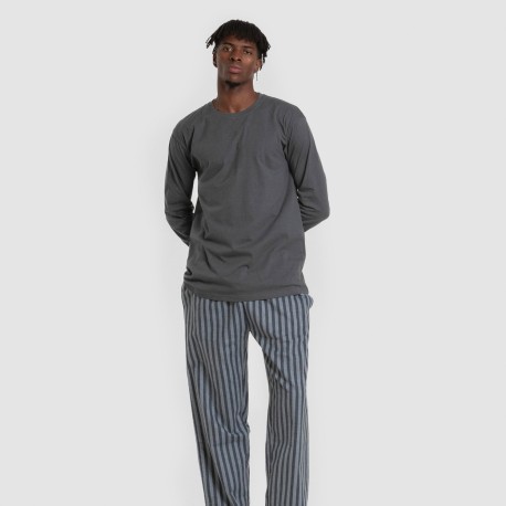 Pijama hombre franela Raya Vinicius verde azulado