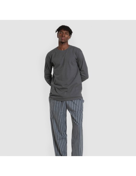 Pijama hombre franela Raya Vinicius verde azulado