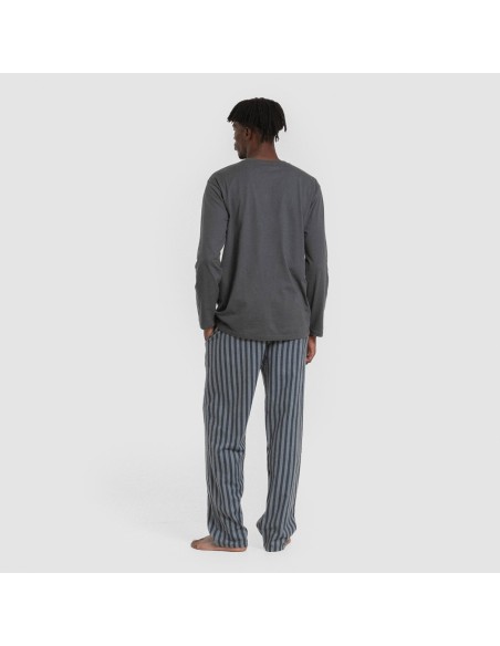 Pijama hombre franela Raya Vinicius verde azulado