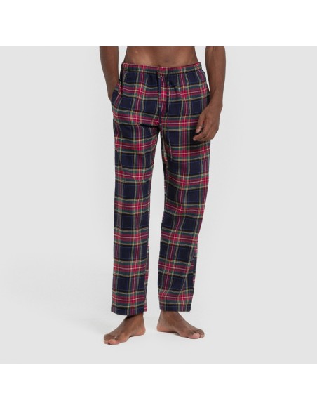 Pijama franela manga larga camisero hombre Cuadro Pluton azul Pijama franela manga larga camisero hombre Cuadro Pluton azul