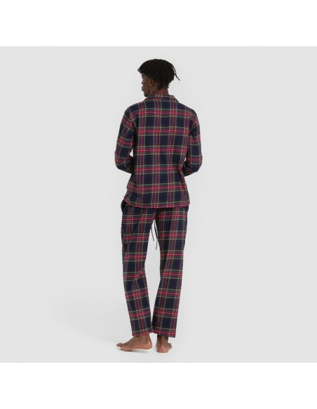 Pijama franela manga larga camisero hombre Cuadro Pluton azul Pijama franela manga larga camisero hombre Cuadro Pluton azul
