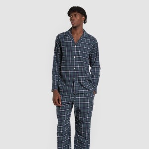 Pijama franela manga larga camisero hombre Cuadro Ruz verde 2