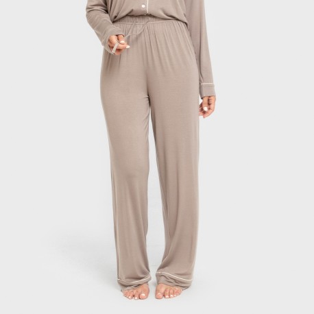 Pijama manga larga camisero viscosa punto mujer