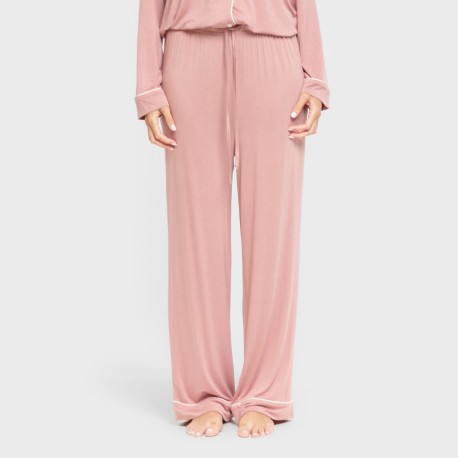 Pijama manga larga camisero viscosa punto mujer