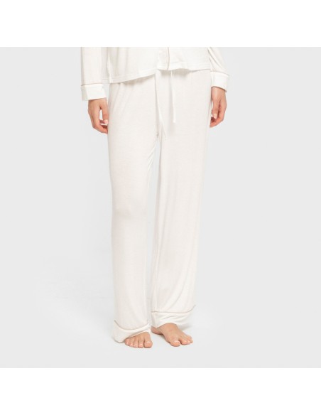 Pijama manga larga camisero viscosa punto mujer