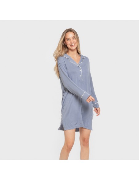 Camisón camisero viscosa punto mujer
