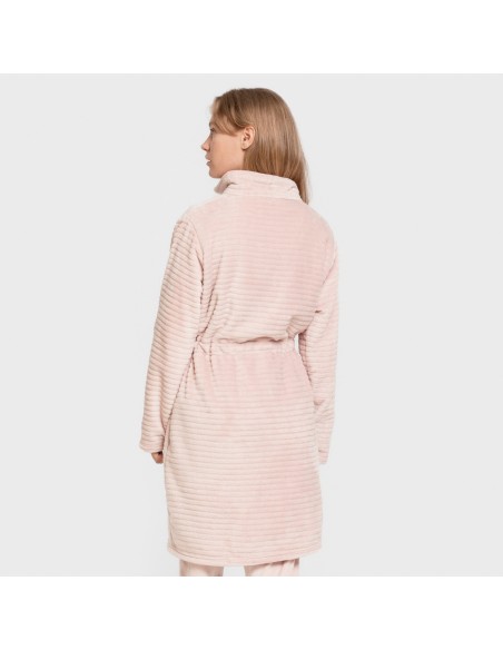 Bata terciopelo raya cremallera