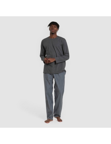 Pijama hombre franela Raya Vinicius verde azulado