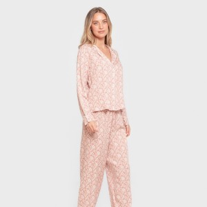 Pijama manga larga camisero viscosa mujer Amira rosette 2