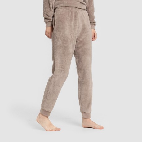 Pijama coral puño mujer Hello Weekend marrón