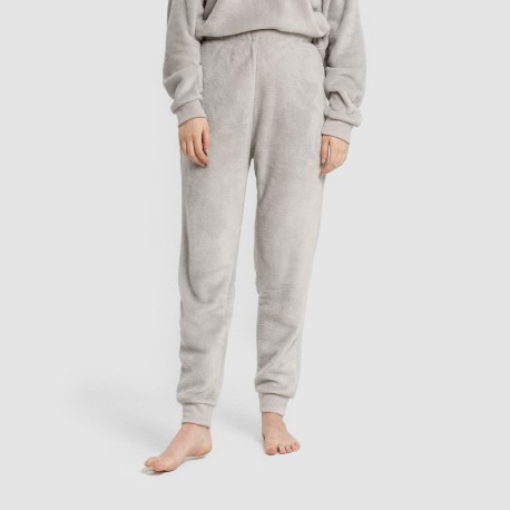 Pijama coral puño mujer Hello Friday gris claro