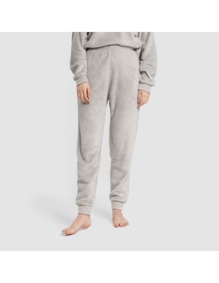 Pijama coral puño mujer Hello Friday gris claro