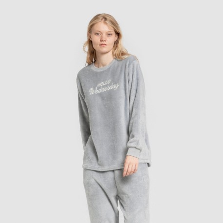 Pijama coral puño mujer Hello Wednesday indigo