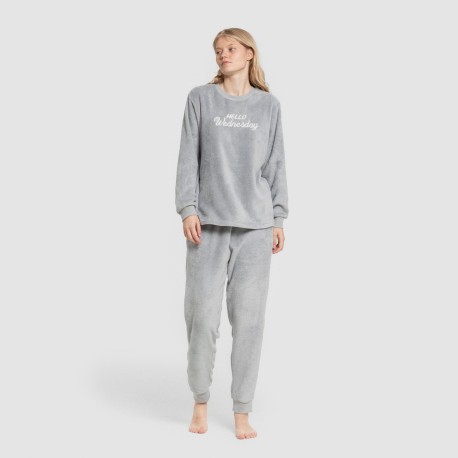 Pijama coral puño mujer Hello Wednesday indigo