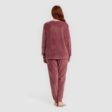 Pijama coral puño mujer Hello Tuesday malva rosa