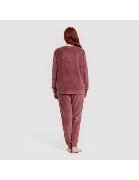 Pijama coral puño mujer Hello Tuesday malva rosa