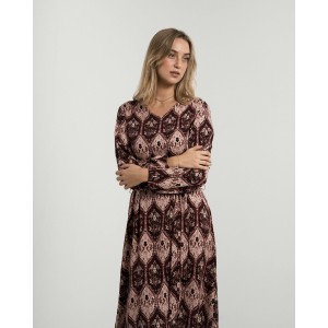 Vestido midi manga larga pico viscosa Ceramide