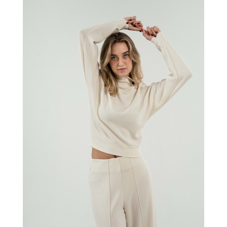 Sudadera cuello subido estilo modal mujer