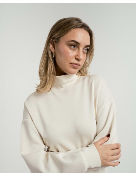 Sudadera cuello subido estilo modal mujer