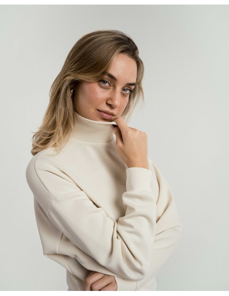 Sudadera cuello subido estilo modal mujer