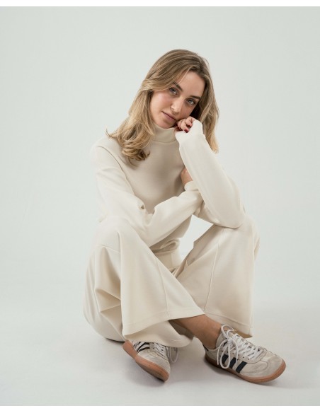 Sudadera cuello subido estilo modal mujer