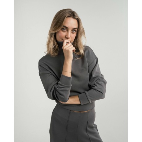 Sudadera cuello subido estilo modal mujer