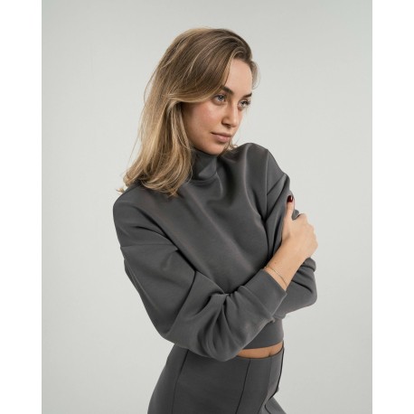 Sudadera cuello subido estilo modal mujer