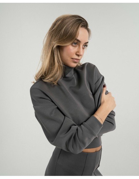 Sudadera cuello subido estilo modal mujer