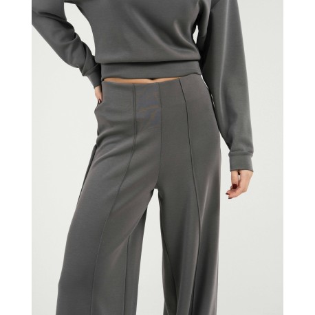 Pantalón largo pinzas fluido mujer