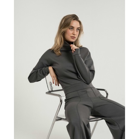 Pantalón largo pinzas fluido mujer