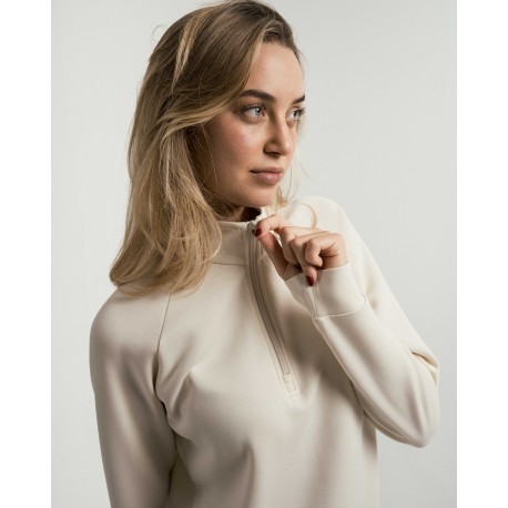 Sudadera media cremallera fluida mujer