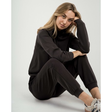 Sudadera media cremallera fluida mujer