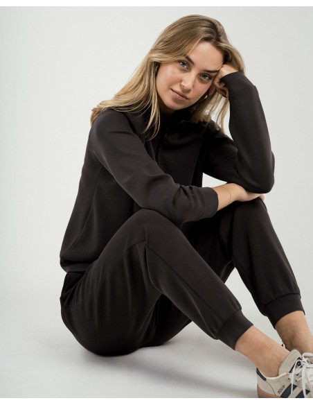 Sudadera media cremallera fluida mujer