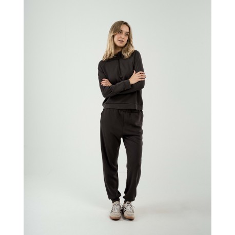 Sudadera media cremallera fluida mujer