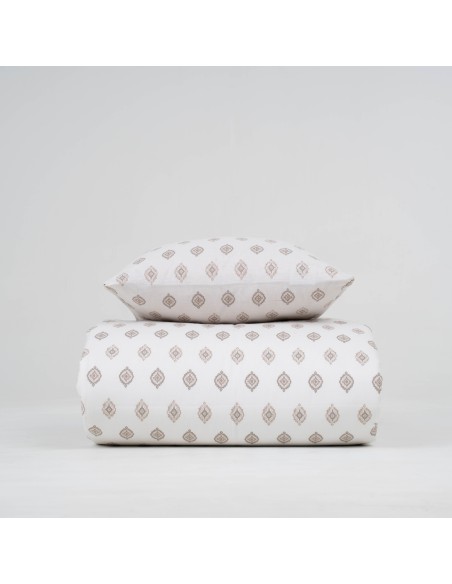 Funda nórdica algodón Beretia gris claro