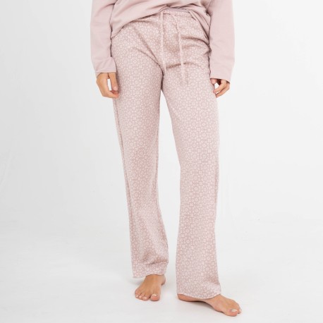 Pijama largo algodón Madrigal marsala