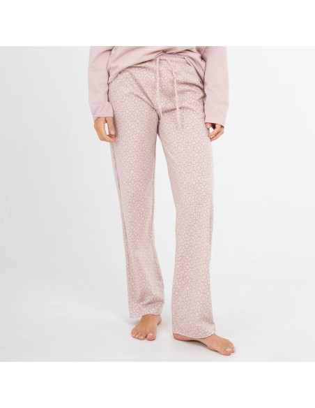 Pijama largo algodón Madrigal marsala Pijama largo algodón Madrigal marsala