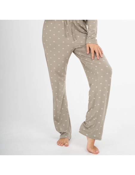 Pijama largo mujer soft Embera verde seco
