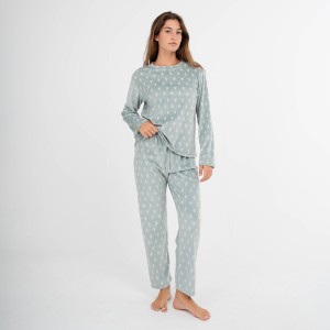 Pijama terciopelo super soft mujer Nemo verde cacería 2