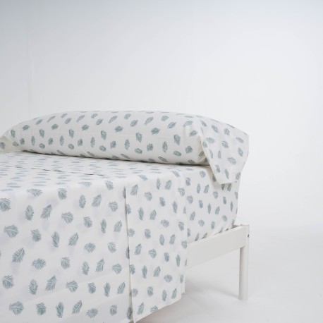 Juego de sábanas algodón Jazmin verde tiffany